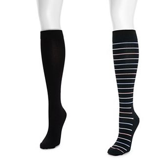 Women's MUK LUKS Nylon Compression Socks 2-Pack