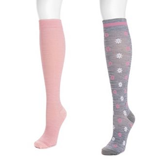 Women's MUK LUKS Nylon Compression Socks 2-Pack