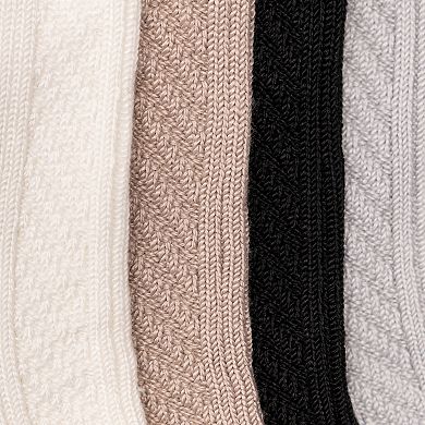Women's MUK LUKS Fluffy Microfiber Texture Crew Socks 4-Pack