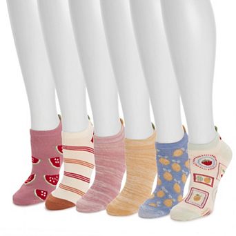 Women's MUK LUKS 6-Pack 3D Tab Low Cut Socks