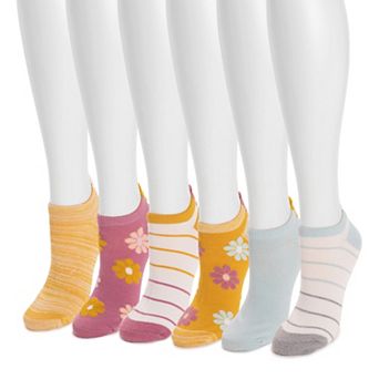 Women's MUK LUKS 6-Pack 3D Tab Low Cut Socks