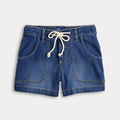 Juniors' Project Indigo Mid Rise Tencel Shorts