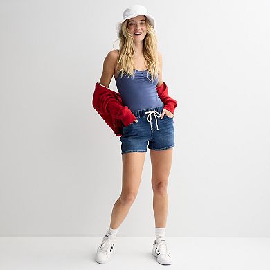Juniors' Project Indigo Mid Rise Knit Shorts