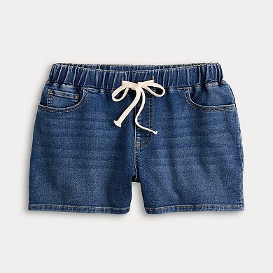 Juniors' Project Indigo Mid Rise Knit Shorts