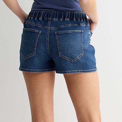 Juniors' Project Indigo Mid Rise Knit Shorts
