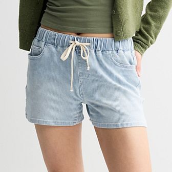 Juniors' Project Indigo Mid Rise Knit Shorts