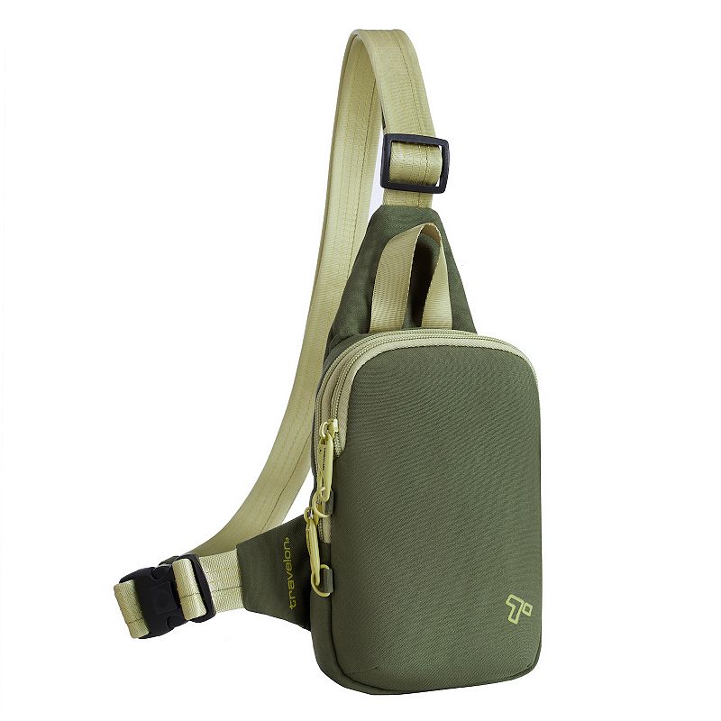 Travelon Anti-Theft The Voyages Compact Sling Bag, Green