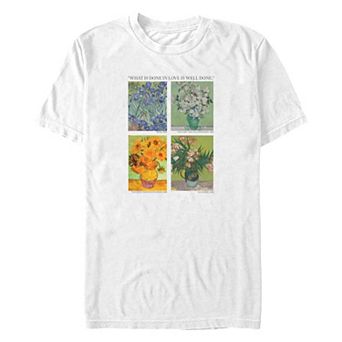 Big & Tall Van Gogh Flower Paintings Graphic Tee