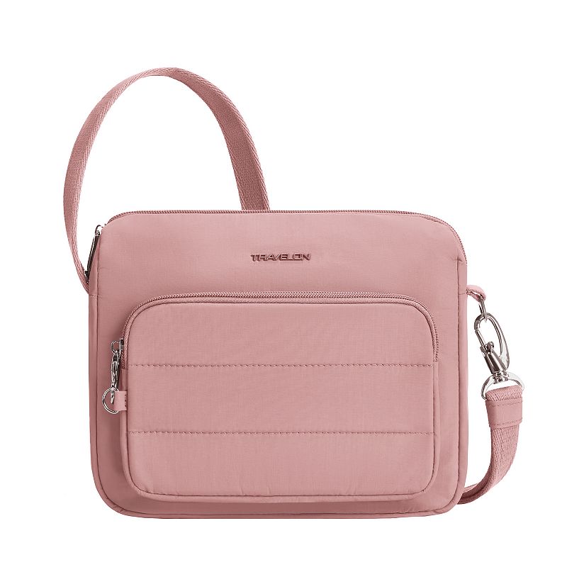 Travelon Anti-Theft Roam East/West Crossbody Bag, Desert Pink