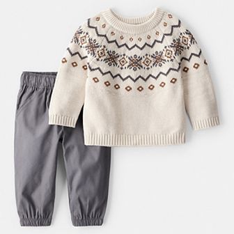 Baby Boy Carter’s 2 pc Fair Isle Sweater & Pant Set