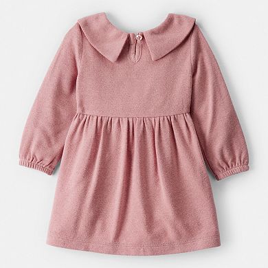 Baby Girls Carter's Bow Collar Long-Sleeve Dress & Tights Set