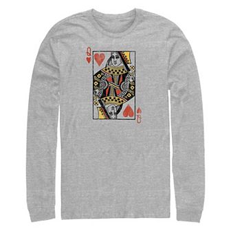 Big & Tall Queen Of Hearts Card Long Sleeve Graphic Tee
