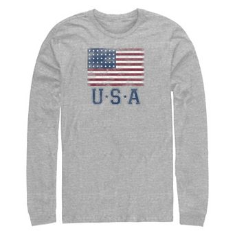 Big & Tall USA Flag Long Sleeve Graphic Tee