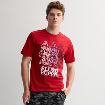 Men's Slush Puppie Puppy Holding Cup Graphic Tee