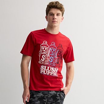 Men's Slush Puppie Puppy Holding Cup Graphic Tee