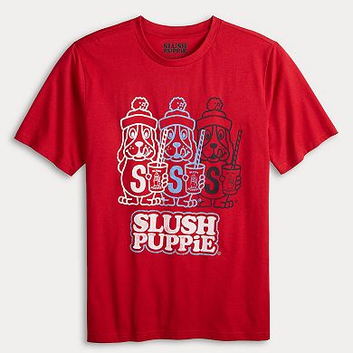 Men's Slush Puppie Puppy Holding Cup Graphic Tee