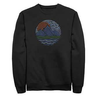 Big & Tall Outdoor Waves Graphic Fleece Sweatshirt