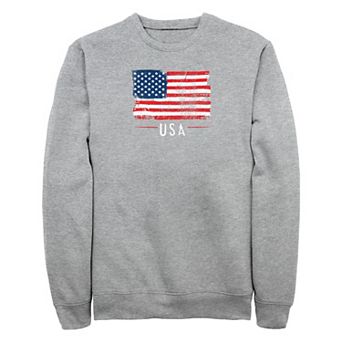 Big & Tall USA Distressed Print Graphic Fleece