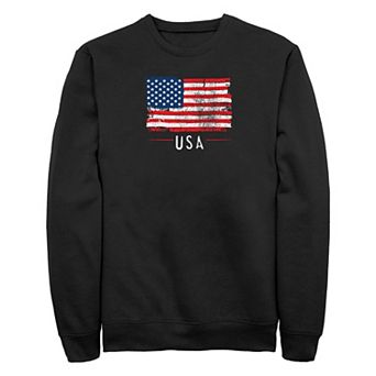 Big & Tall USA Distressed Print Graphic Fleece