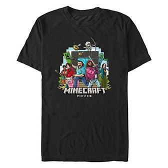 Men's Minecraft Movie Heroes Group Graphic Tee