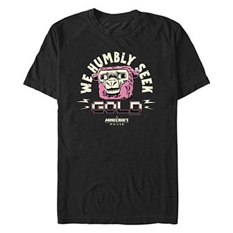 Men's Minecraft Movie We Humbly Seek Gold Graphic Tee