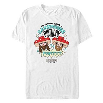 Men's Minecraft Saxophone Birthday Party Graphic Tee