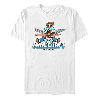 Men's Minecraft Movie Heroes Flying Graphic Tee