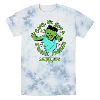Men's Minecraft Movie Zombie Problem Bombard Wash Graphic Tee