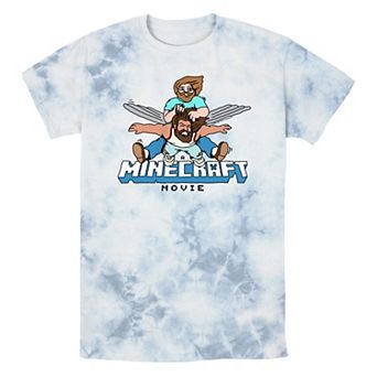 Men's Minecraft Movie Heroes Flying Bombard Wash Graphic Tee