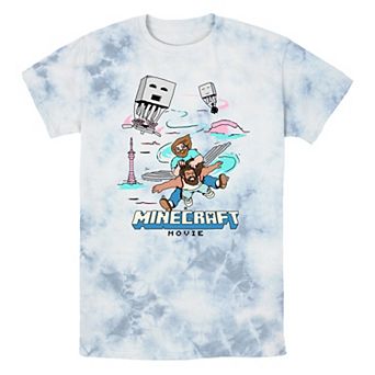 Men's Minecraft Movie Fly Faster Bombard Wash Graphic Tee
