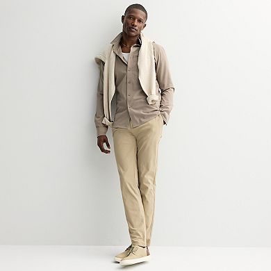 Men's FLX Slim Untuck Fit Long Sleeve Textured Button-Down Shirt