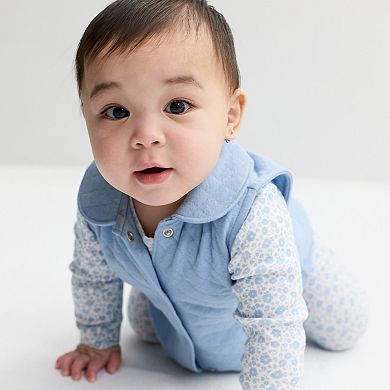 Baby Girl Carter's 3-pc. Floral Vest, Bodysuit & Legging Set