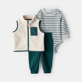Baby Boy Carter's 3 pc Fleece Vest, Bodysuit & Jogger Set