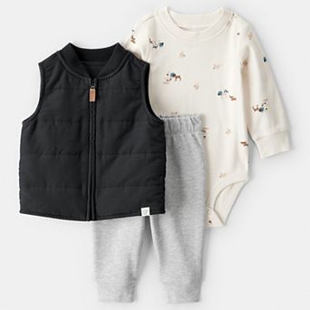 Baby Boy Carter's 3 pc Quilted Vest, Bodysuit & Pant Set