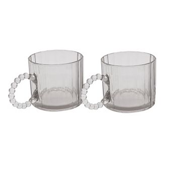 2 pk Clear Glass Mugs