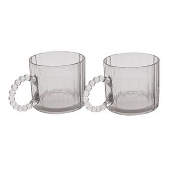 2 pk Clear Glass Mugs