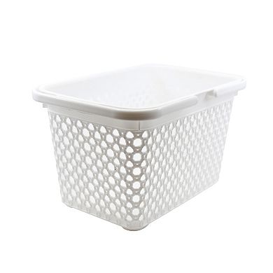 White Basket with Handle