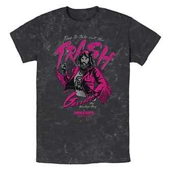 Men's Minecraft Movie Take Out The Trash Mineral Wash Graphic Tee
