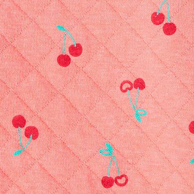 Baby Girl Carter's 3-pc. Cherry Quilted Cardigan, Bodysuit & Pant Set