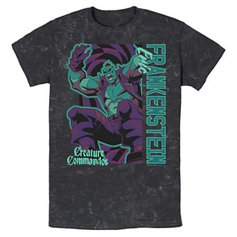 Men's Creature Commandos Presenting Eric Frankenstein Mineral Wash Graphic Tee