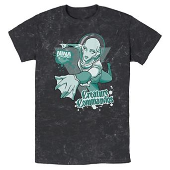 Men's Creature Commandos Presenting Nina Mazursky Mineral Wash Graphic Tee