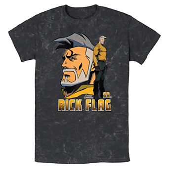 Men's Creature Commandos Rick Flag Sr. Poster Mineral Wash Graphic Tee