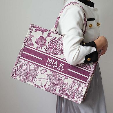 MKF Collection Adorabella Women’s Canvas Botanical Print Tote Bag by Mia