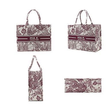 MKF Collection Adorabella Women’s Canvas Botanical Print Tote Bag by Mia