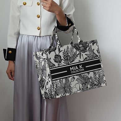 MKF Collection Adorabella Women’s Canvas Botanical Print Tote Bag by Mia