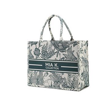 MKF Collection Adorabella Women’s Canvas Botanical Print Tote Bag by Mia