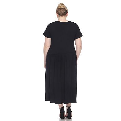 Plus Size Short Sleeves Maxi Dress