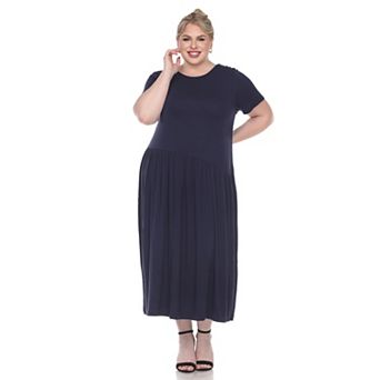 Plus Size Short Sleeves Maxi Dress
