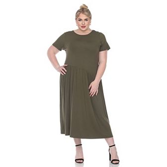 Plus Size Short Sleeves Maxi Dress