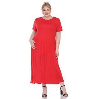 Plus Size Short Sleeves Maxi Dress
